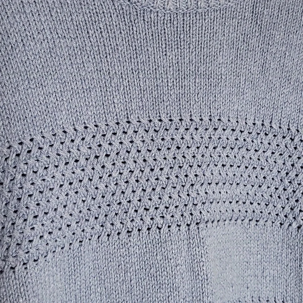 J Crew Mens Medium Linen Blend‎ Sweater Open Knit Accents Heavyweight Crew Neck